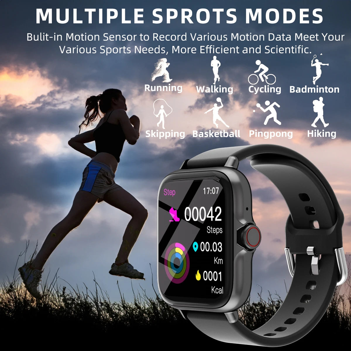 Waterproof Smart Watch with Call & Sleep Monitoring – For iPhone & Android