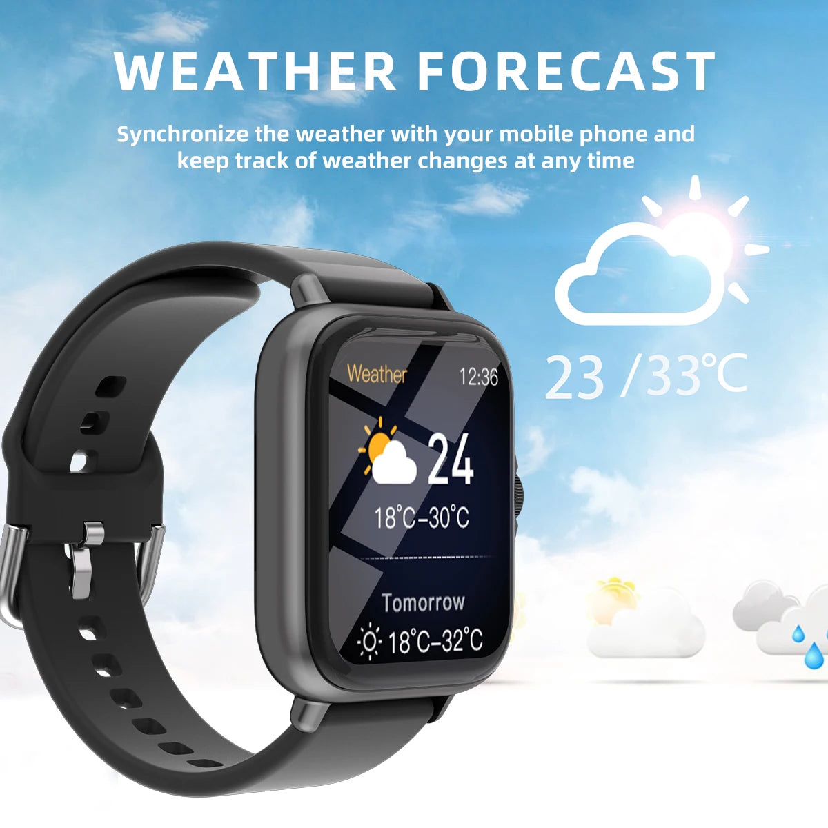 Waterproof Smart Watch with Call & Sleep Monitoring – For iPhone & Android